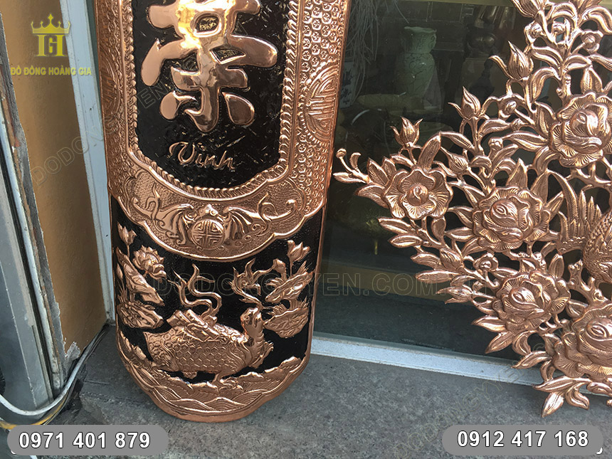 cuốn thư c&acirc;u đối bằng đồng đỏ 2m17
